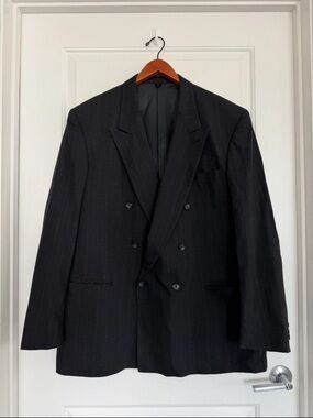 Givenchy Monsieur Blazer 48 Vintage Wool Union Made Double Breasted Designer